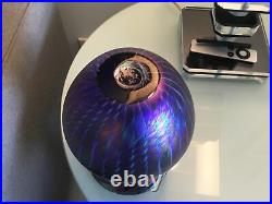 Beautiful Lundberg Studios Glass Vase 8 x 6 Signed Dated 2001