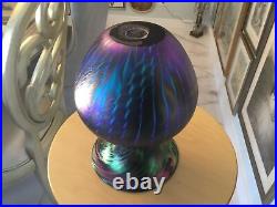 Beautiful Lundberg Studios Glass Vase 8 x 6 Signed Dated 2001