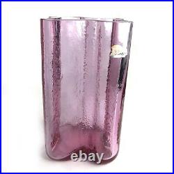 Blenko Art Glass Vase Rare Husted Design 6312L Rosé Handcrafted Pink MCM'63