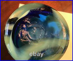 Blenko Glass Company FIRE and ICE tall Vase Sign by Matthew Carter 2002