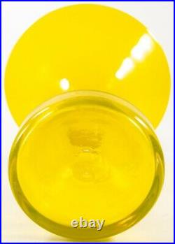 Blenko Jonquil Yellow Vase by John Husted Signed