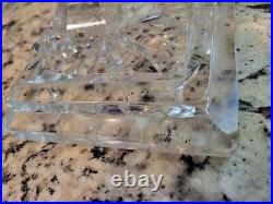 Bohemian 13¾in Tall Crystal Vase Cobalt Blue Cut To Clear Signed Engmann Glass