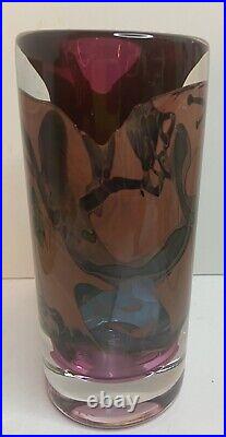 Brent Kee Young Art Glass Vase Glass Vessel Signed You Young 6.5 Tall. Vgc