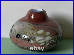Brent Kee Young Art Glass Vase Signed Dated 1980