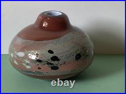Brent Kee Young Art Glass Vase Signed Dated 1980
