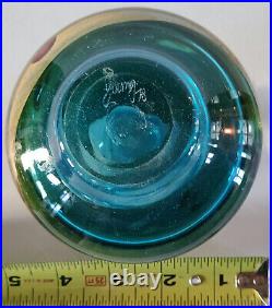 Brent Kee Young Early Art Glass Vase Signed and Dated 1978 2 3/4 by 4