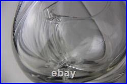 Brian Lonsway Modern Clear Multi Chambers Studio Art Glass Vase Signed