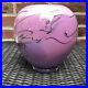 Bruce-Freund-Art-Glass-Bowl-Vase-Hand-Blown-1987-Pink-Purple-Black-Signed-80-s-01-ap