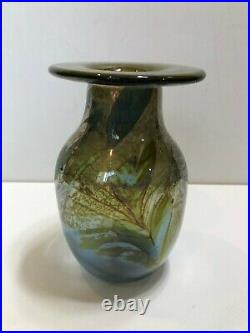 Bruce Freund Art Glass Vase, Signed, 6 3/4 Tall, 4 Widest, Weight is 1 Lbs 10