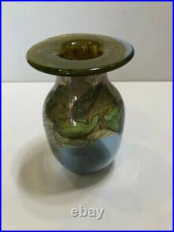 Bruce Freund Art Glass Vase, Signed, 6 3/4 Tall, 4 Widest, Weight is 1 Lbs 10