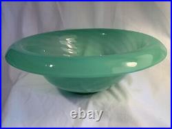 Carder Steuben Jade Green Uranium Art Swirl Glass Signed 1920s Bowl Rare