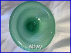Carder Steuben Jade Green Uranium Art Swirl Glass Signed 1920s Bowl Rare