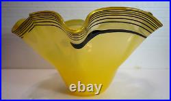 Carlos R Pebaque Stohghan Zweden Art Studio Glass Bowl Vase Signed 1992