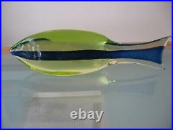 Cenedese Italian Art Glass Murano Uranium Glass Fish / signed