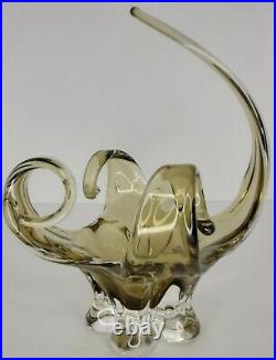 Chalet Art Glass Olive Vase Chantili Bowl Spike and Curl MCM Rare Signed