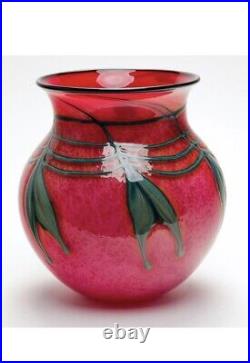 Charles Lotton Beautiful Pink Art Glass Vase Signed & Dated
