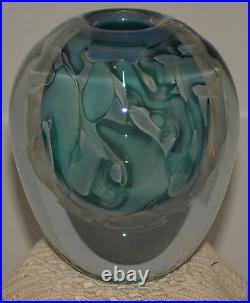 Chris Heilman 2004 Signed Vase Silver Glass, dreamy Grey Classic design