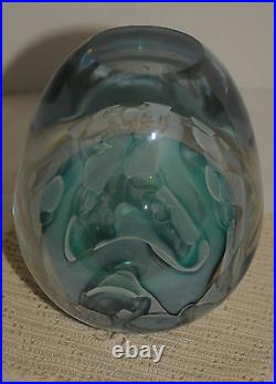 Chris Heilman 2004 Signed Vase Silver Glass, dreamy Grey Classic design