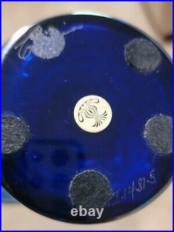 Correia Studio Blue Art Glass 10 1/2 Jack In The Pulpit Vase Signed
