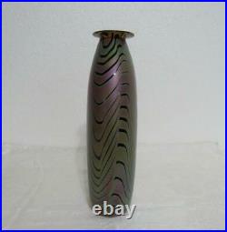 Craig Zweifel Iridescent Art Glass Waves Vase 9.5 Stunning Hand Signed 2000