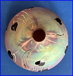 Craig Zweifel-studio Art Glass-aurene-hanging Hearts Vines-vase-signed-5 1/4x3