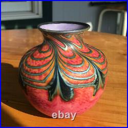 DANIEL LOTTON Art Glass Vase Signed 1994- 5 Tall