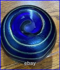 David Lotton Iridescent Pulled Feather Swirl Vase Signed & Dated 1993