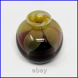 David R. Boutin Rainbow Glassworks 1981 Signed Art Glass Vase