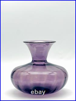 Durand Glass Vase Amethyst Color Signed & Numbered