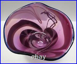 Dutch Schulze 13 1/2 Hand-blown Glass Vase Signed Dated Numbered
