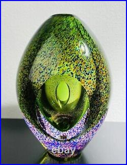 ERIKA LAGERBIELKE KOSTA BODA Vase Ltd Multicolor Solid Art Glass Signed, H6-7