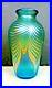 Early-STEVEN-CORREIA-IRIDESCENT-PULLED-FEATHER-ART-GLASS-VASE-Teal-green-Signed-01-tl