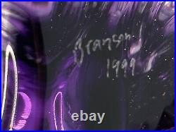 Ed Branson Art Glass Vase Purple Signed By Artist 1999