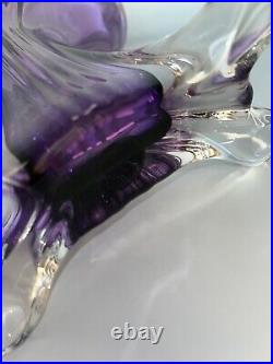 Ed Branson Art Glass Vase Purple Signed By Artist 1999