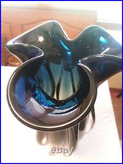 Egermann 13 Art Glass Vase Signed Plus Label Spectacular Colors