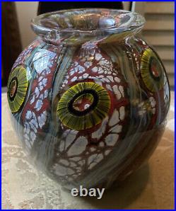 Eickholt Art Glass Vase Anemome. Signed. Hand Made