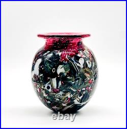 Eickholt Glass Studio Hand Blown Vase Multicolor Signed & Dated 2010