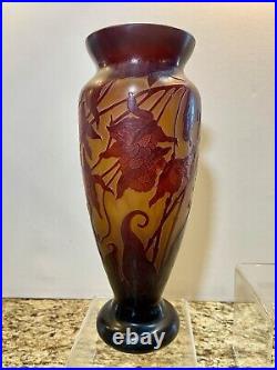 Emile GALLE Signed Vase & Bowl MATCHING SET Art Nouveau Style CAMEO GLASS HTF