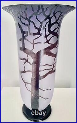 Exquisite Bernard Katz Art Glass Amethyst Hand Blown Tree And Root Vase Signed