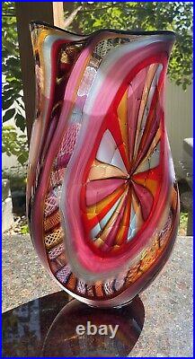 Exquisite Ooak Signed 2006 Massimiliano Schiavon 1/1 Murano Art Glass Vase