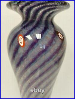 Exquisite Tall Signed Art Glass Vase by Ken and Ingrid Hanson 15 Inches