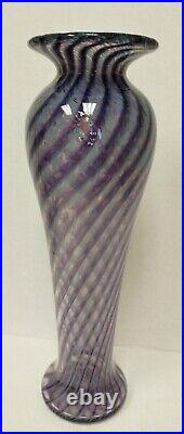Exquisite Tall Signed Art Glass Vase by Ken and Ingrid Hanson 15 Inches