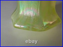 FENTON Lily Trail TOPAZ IRIDESCENT Art Glass VASE 9 Signed P Thornley GLOWS