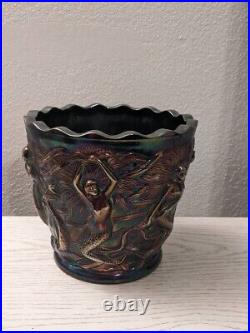 FENTON -MERMAID CARNIVAL GLASS SIGNED (planter or jardiniere) Vase Beautiful