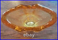 FIRE & LIGHT Signed Citrus yellow Recycled Art Glass Aurora Vase