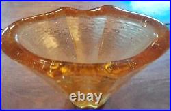 FIRE & LIGHT Signed Citrus yellow Recycled Art Glass Aurora Vase