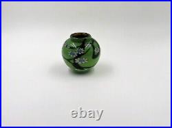 Fabulous MCM Signed Mark Peiser Green Floral Art Glass Vase 4
