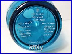Fenton Art Glass 2002 Memorial 10 Vase for Bill Fenton 10 Family Signatures