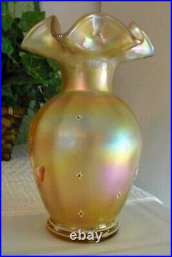 Fenton Art Glass Butterfly Garden Vase 2000 Nancy Fenton #433 8.5