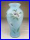 Fenton-Art-Glass-Vase-Blue-Topaz-Overlay-2002-Hand-Painted-Poppies-Signed-9-3-4-01-ixah